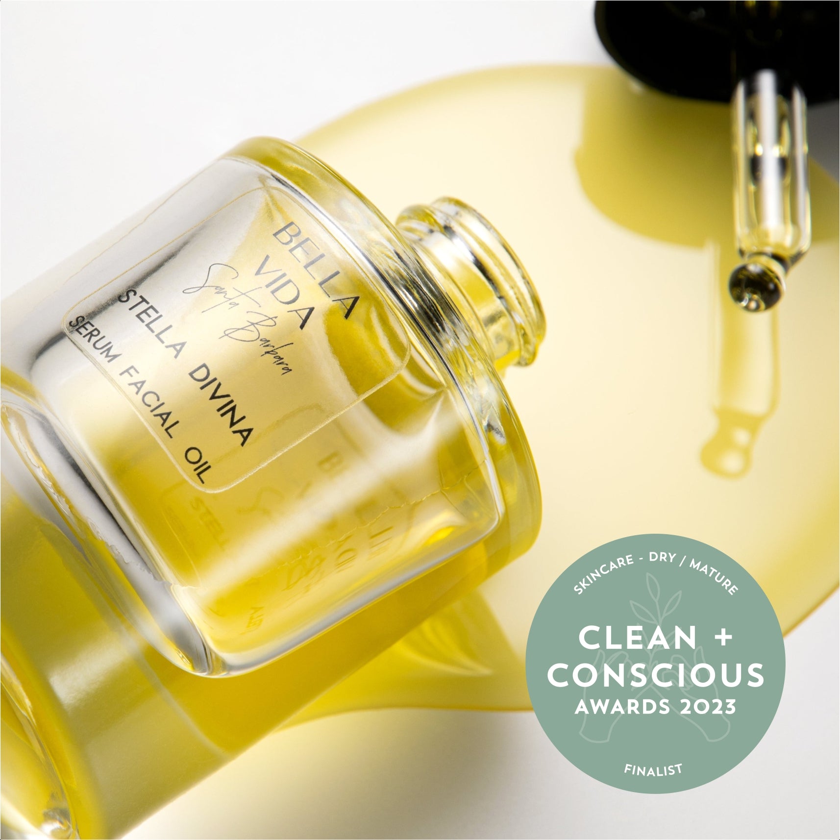 Bella Vida Santa Barbara Luxury Skincare Stella Divina serum Facial oil vegan, clean, cruelty-free hydrating skin award winner